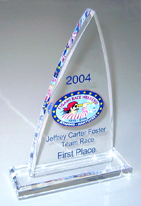 Acrylic Mainsail Sailing Trophy